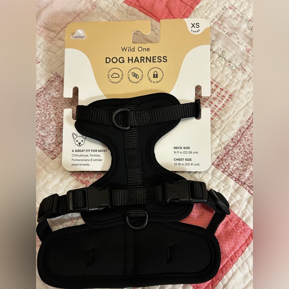 Wild One Dog Harness XS NWT Black